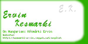 ervin kesmarki business card